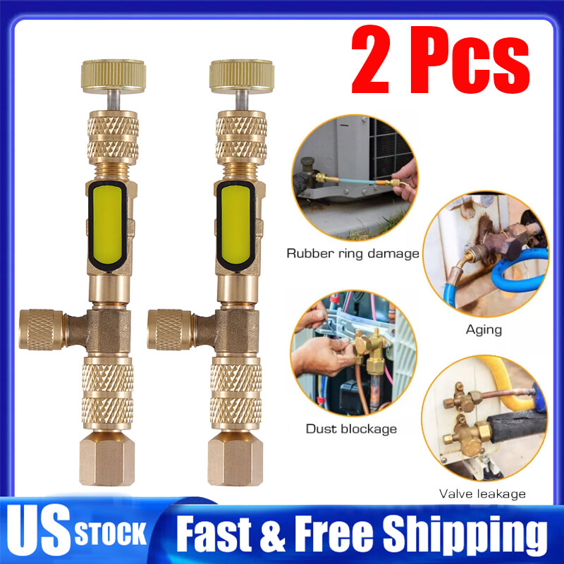2 X HVAC Tool AC Schrader Valve Core Remover Dual Size 1/4 & 5/16 Port Installer