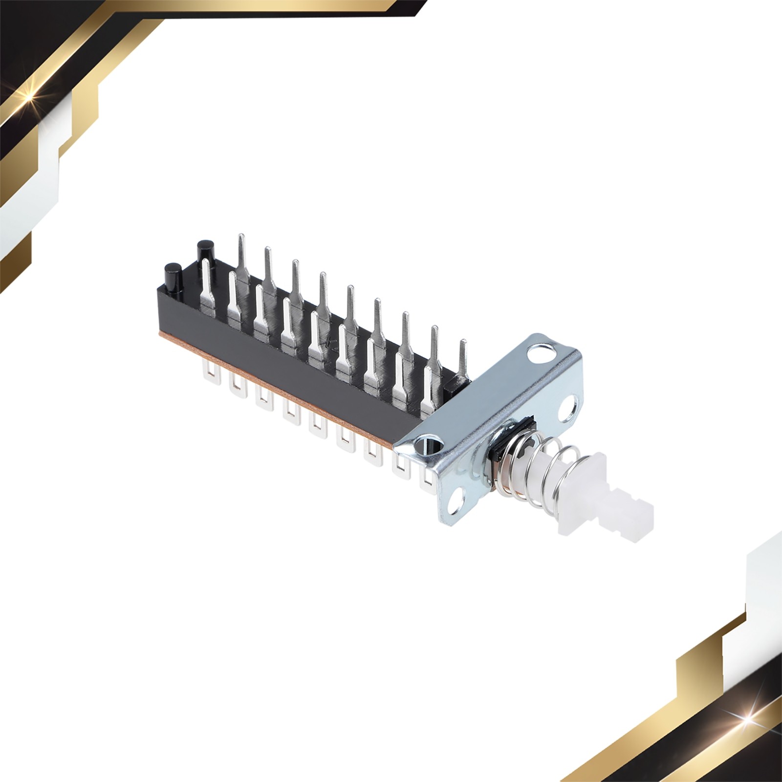 Self-Locking Push Button Switch 6PDT 6 Pole 18Pin 1 Position