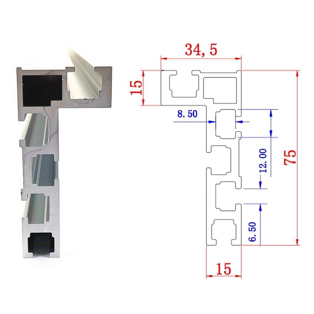 75 Type T Slot Miter Track, 800MM Aluminum Alloy T-Track Slide, for Woodworking