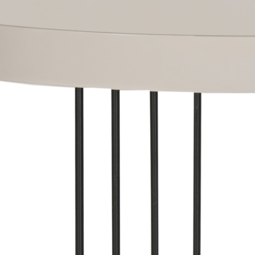 SAFAVIEH Kelly Mid-Century Scandinavian Lacquer Side Table | Taupe / Black |
