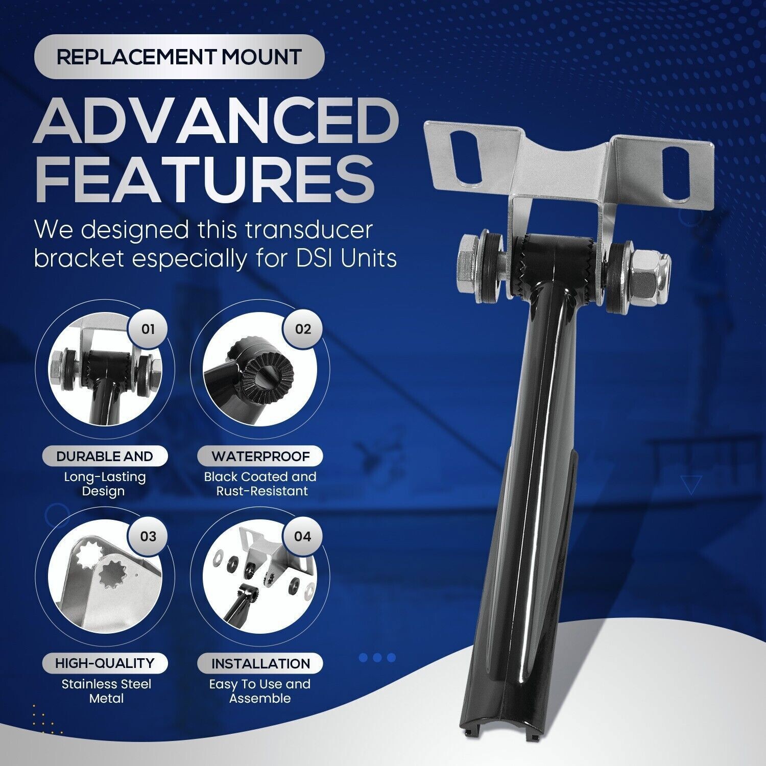 Sensor Mounting Bracket Compatible with DSI Skimmer Transom 000-10262-001