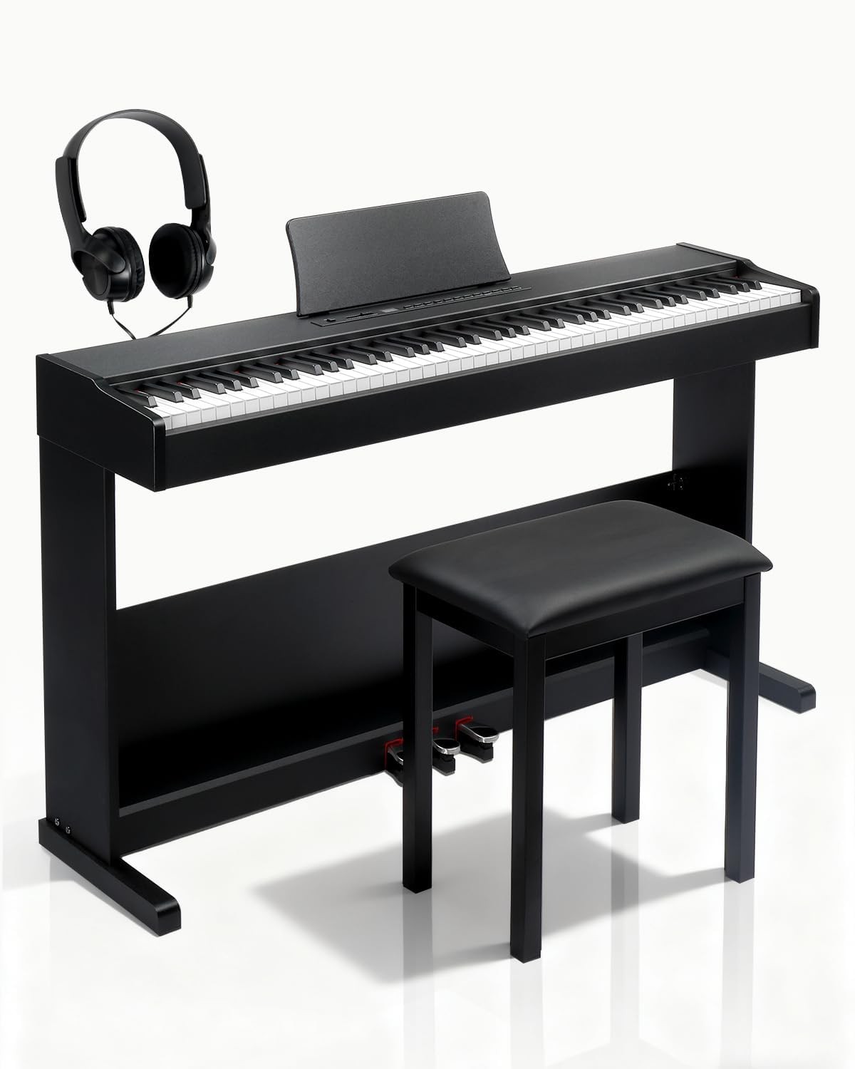 Hammer Action Digital Piano 88 Key Weighted Keyboard W/ Bench Upright Piano W/