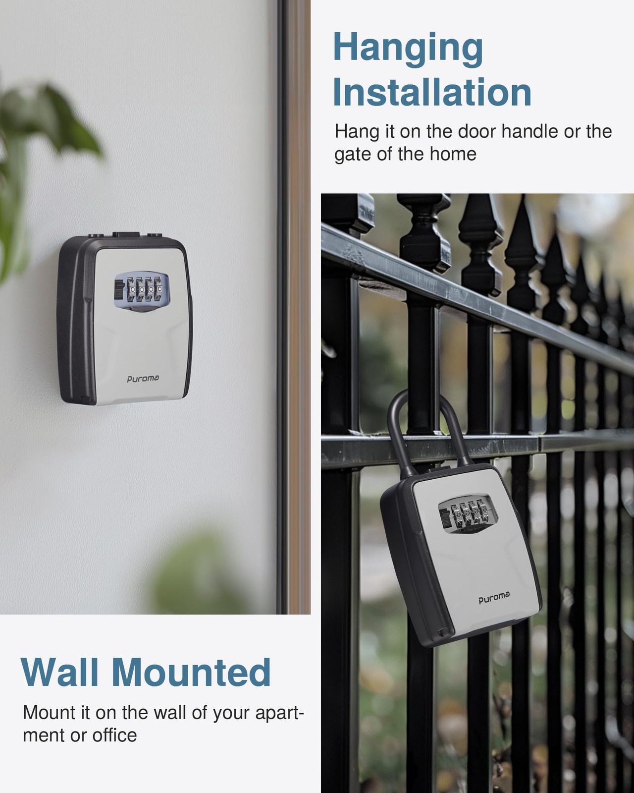 Large Key Lockbox, Waterproof, Rustproof Aluminum, Resettable Code | Secure Key