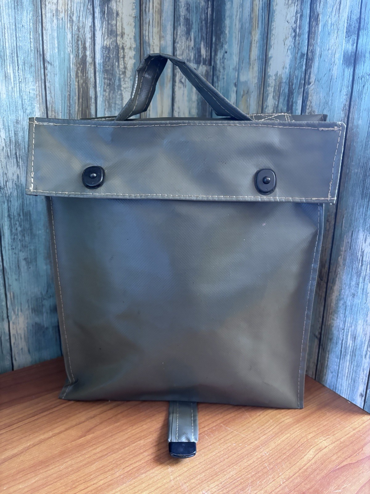NOS US Military Truck Vinyl Waterproof Document Bag With Clips r6s2