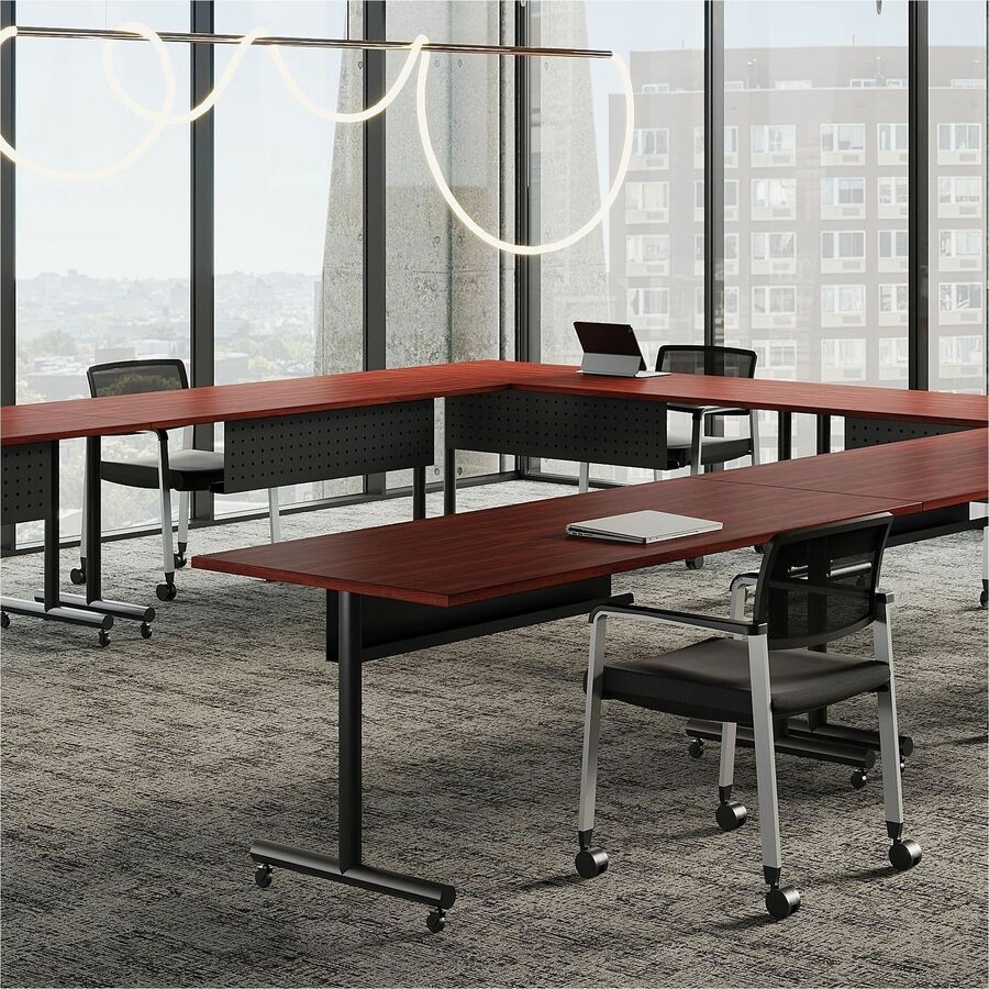 Lorell LLR59603 Mahogany Sit/Stand Tabletop 48"x24"