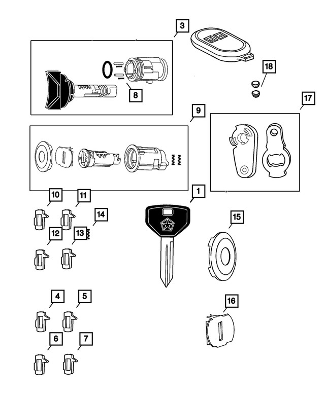 Genuine Mopar Blank With Transmitter Key 5179513AC