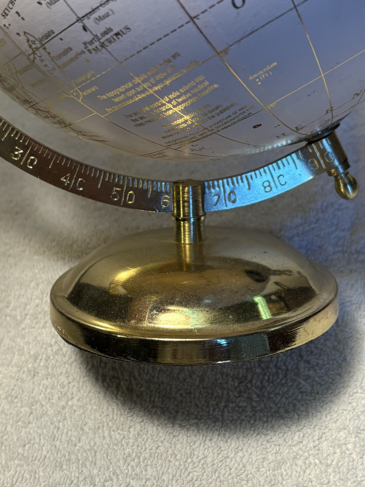 White And Gold Tabletop Globe