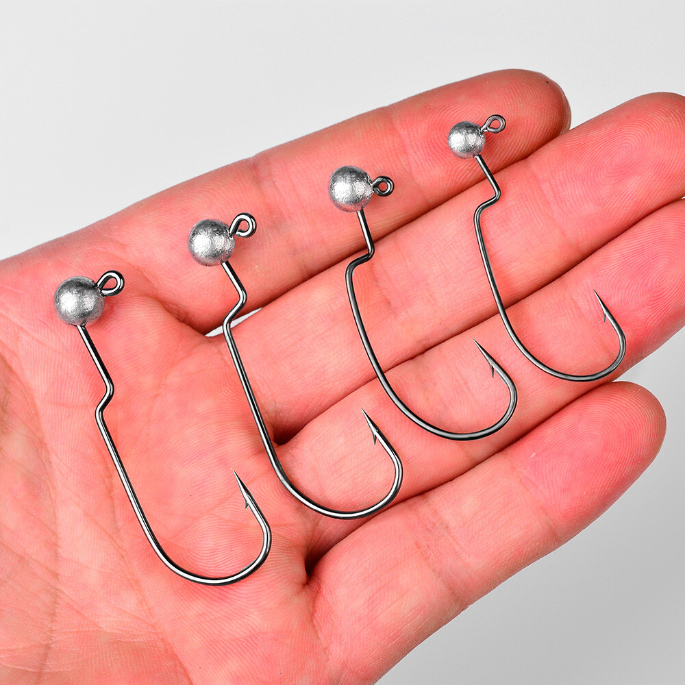 25 Pcs 1.8g-3.5g Lead Jig Head Hooks Crank Fishing Hook Lure Soft Hard Hooks