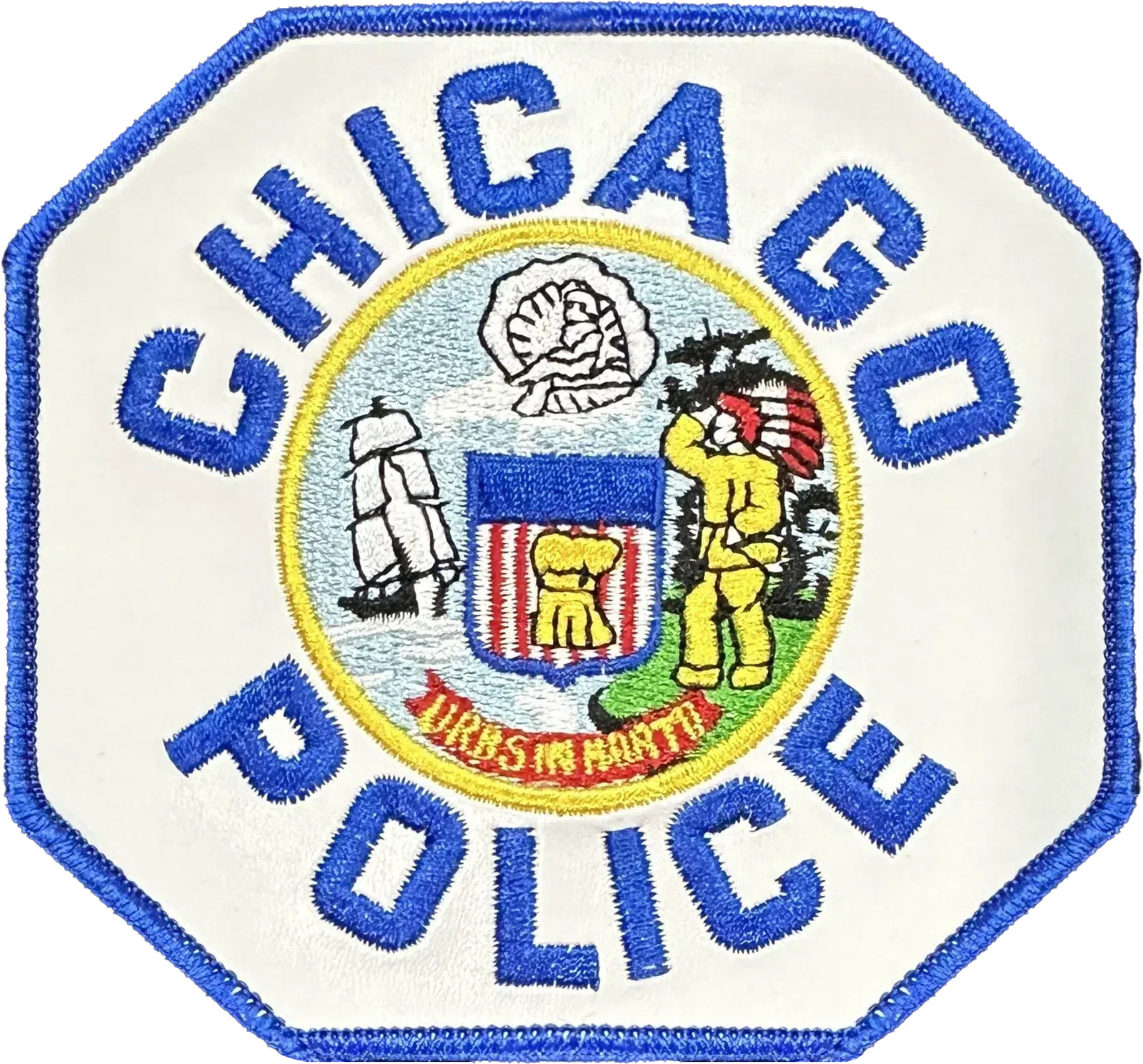 CHICAGO POLICE SHOULDER PATCH: Police Officer (VINYL Backing / Leather Coat)