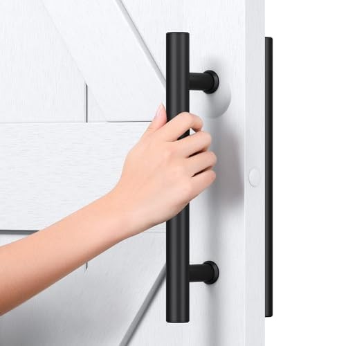 1'' Sliding Barn Door Handle, Double-Sided Set Pack | Push Pull 2 Black