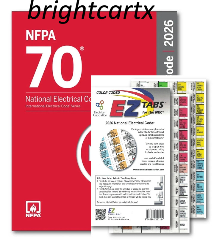 NFPA 70, National Electrical Code (NEC) 2026 Edition + Ez tab 2026 USA STOCK New
