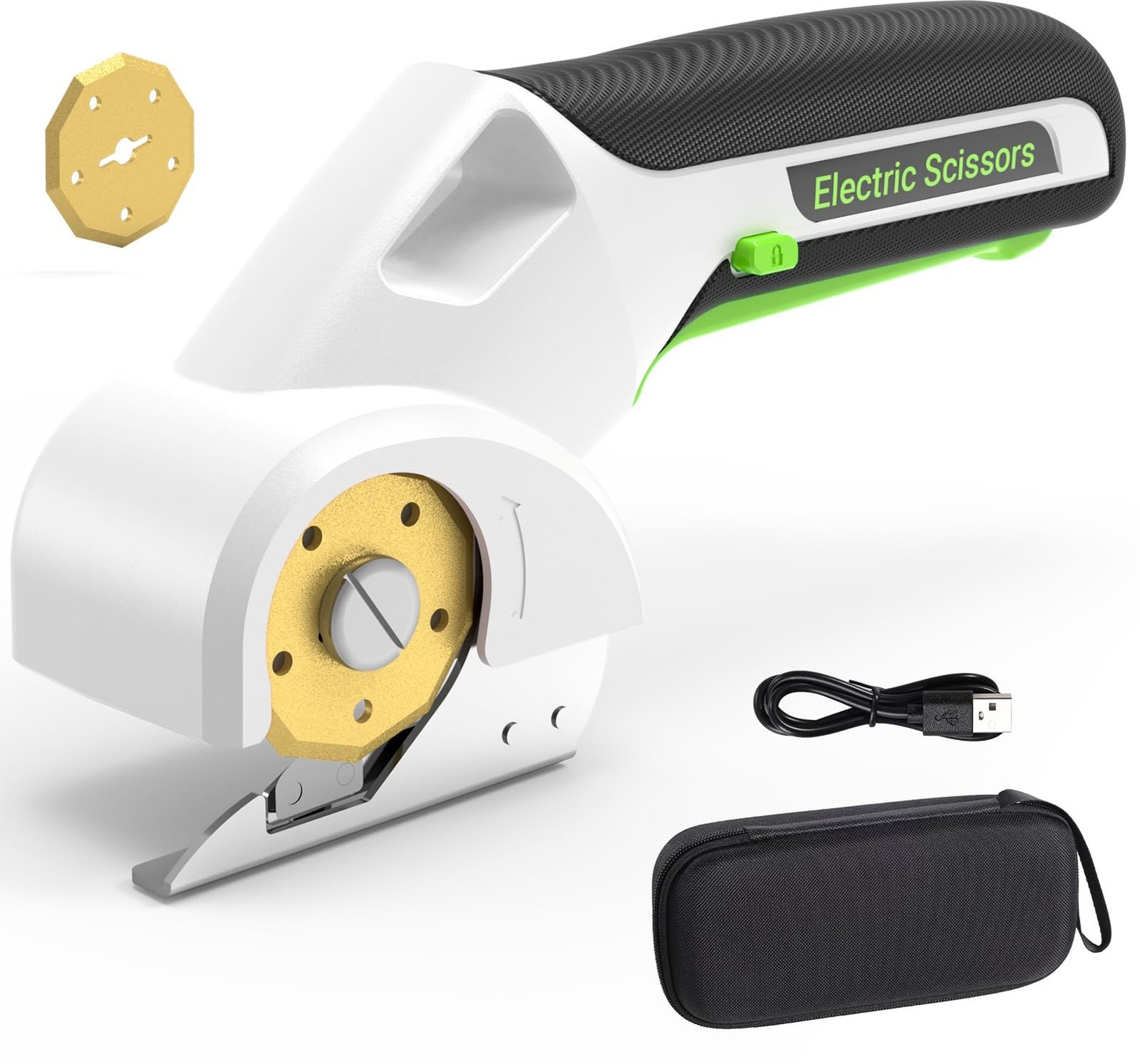 2026 NEW 4V Cordless Electric Scissors Tools, Cardboard Cutter with 2 Titaniu...