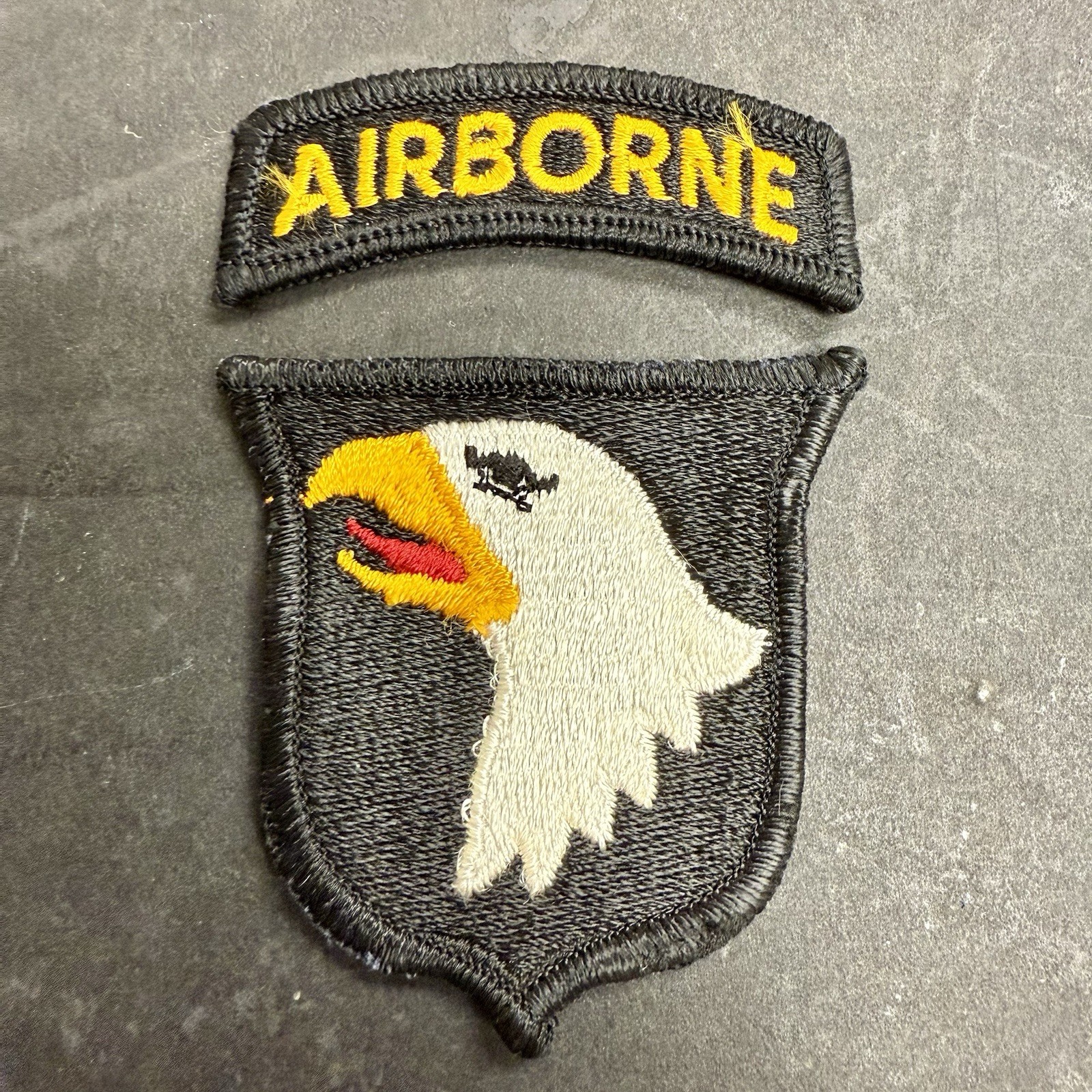 Original Vietnam War 101st Airborne Div Patch 2 Piece w/ Tab Deadstock Mint