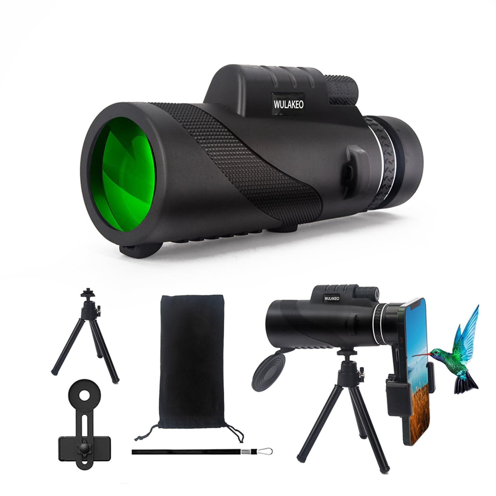 80X100 Monocular for Adults, Monocular Telescope High Definition with Smartph...