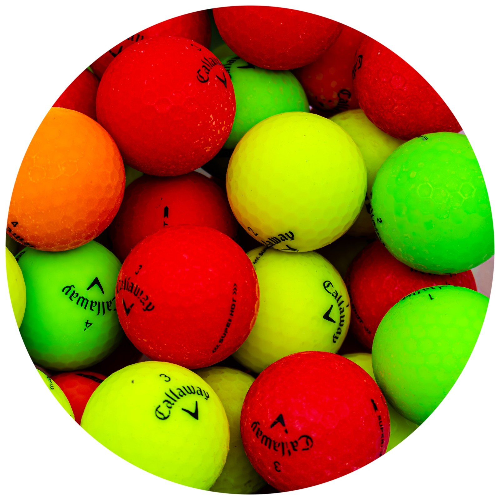 48 Callaway Superhot Matte Color Mix Used Golf Balls, Good Condition, AAA