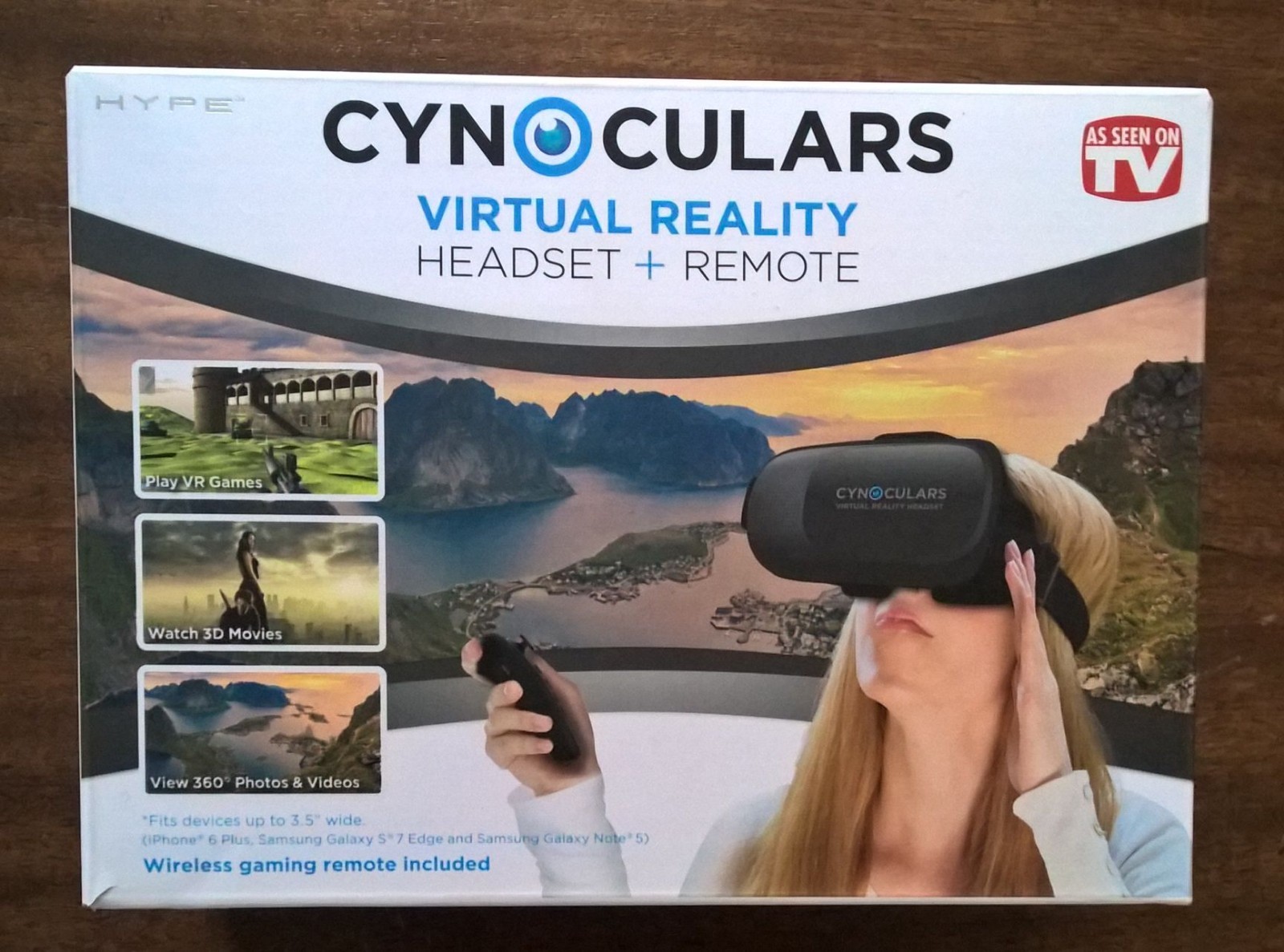 Cynoculars by Hype Virtual Reality Game or Movie Headset w/Remote Gift New