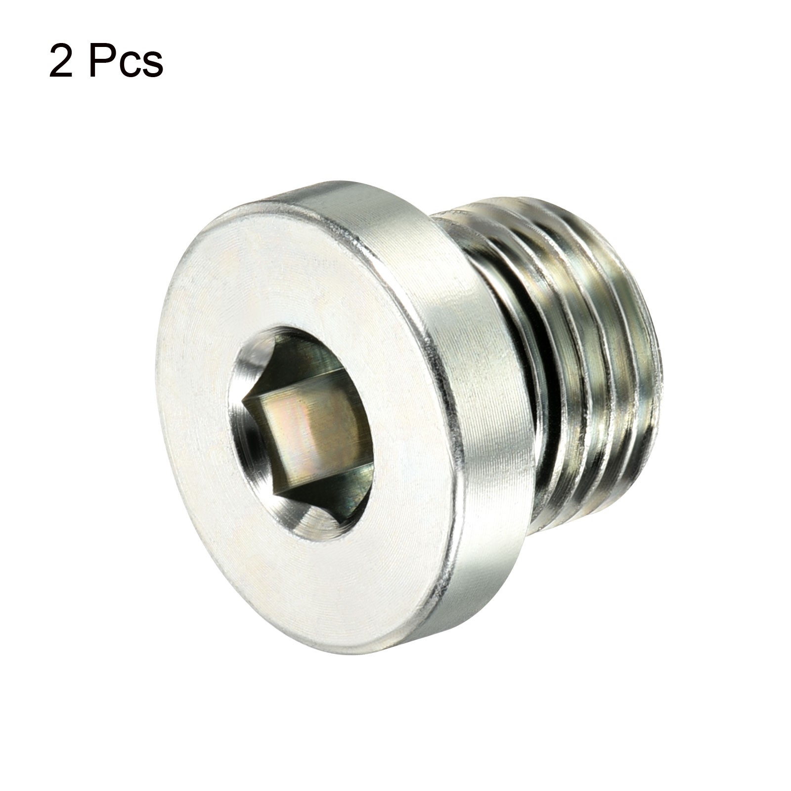 2Pcs M16*1.5 Hex Head Pipe Fitting Plug Socket Plug w Sealing Ring for Pipe Ends