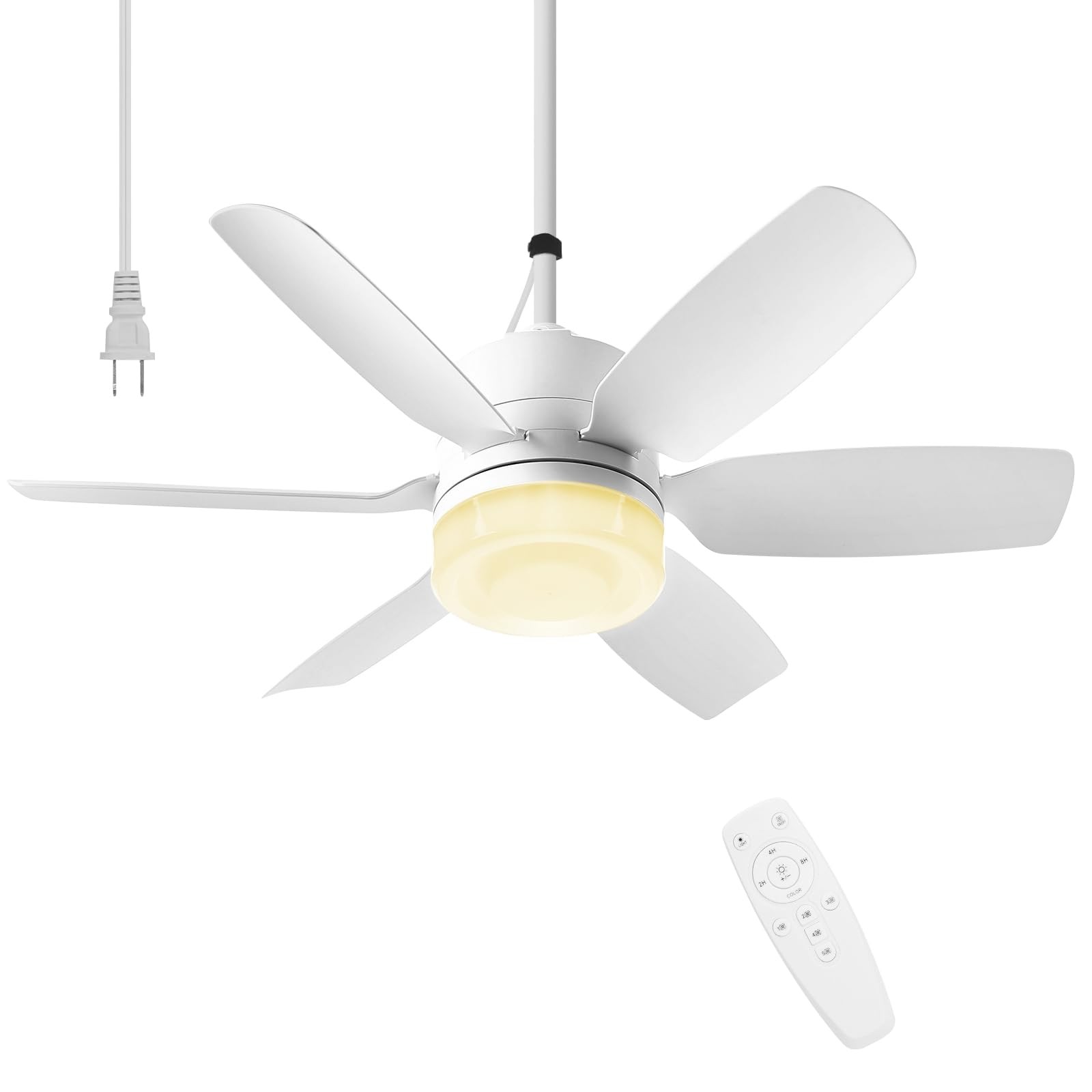 20.5'' Plug in Ceiling Fan with Light for Gazebo Patio Canopy Tent