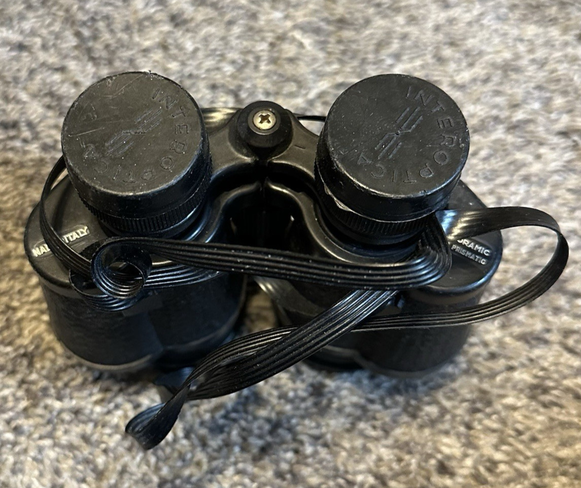 INTEROPTICA Binoculars VTG Outdoor Zoom Lens w/case Made in Italy