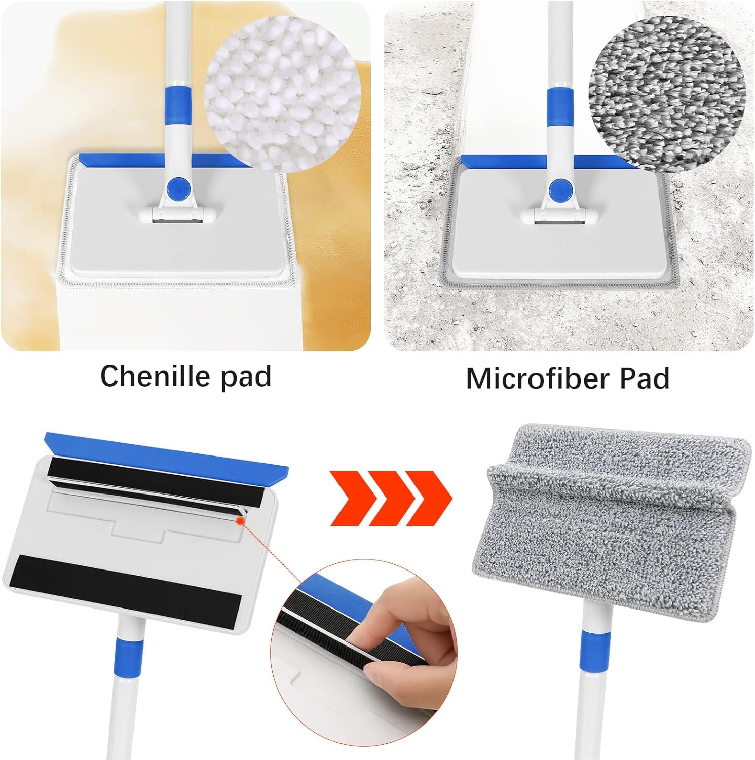 Baseboard Cleaner Tool with Handle, Wall Cleaner with Extendable Long Handle