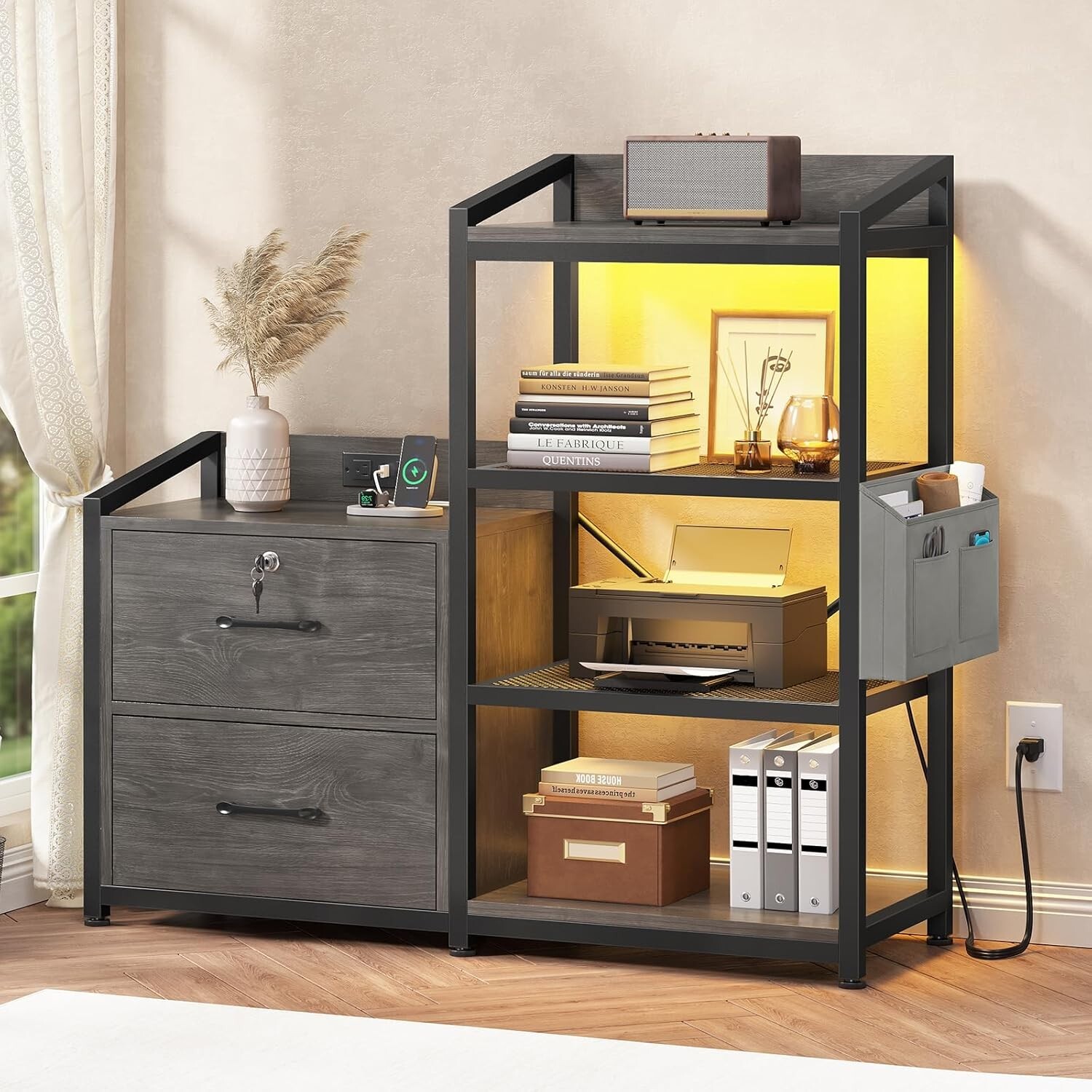 2 Drawer File Cabinet, Filing Cabinet fits Letter Legal, A4 Size for Home Office