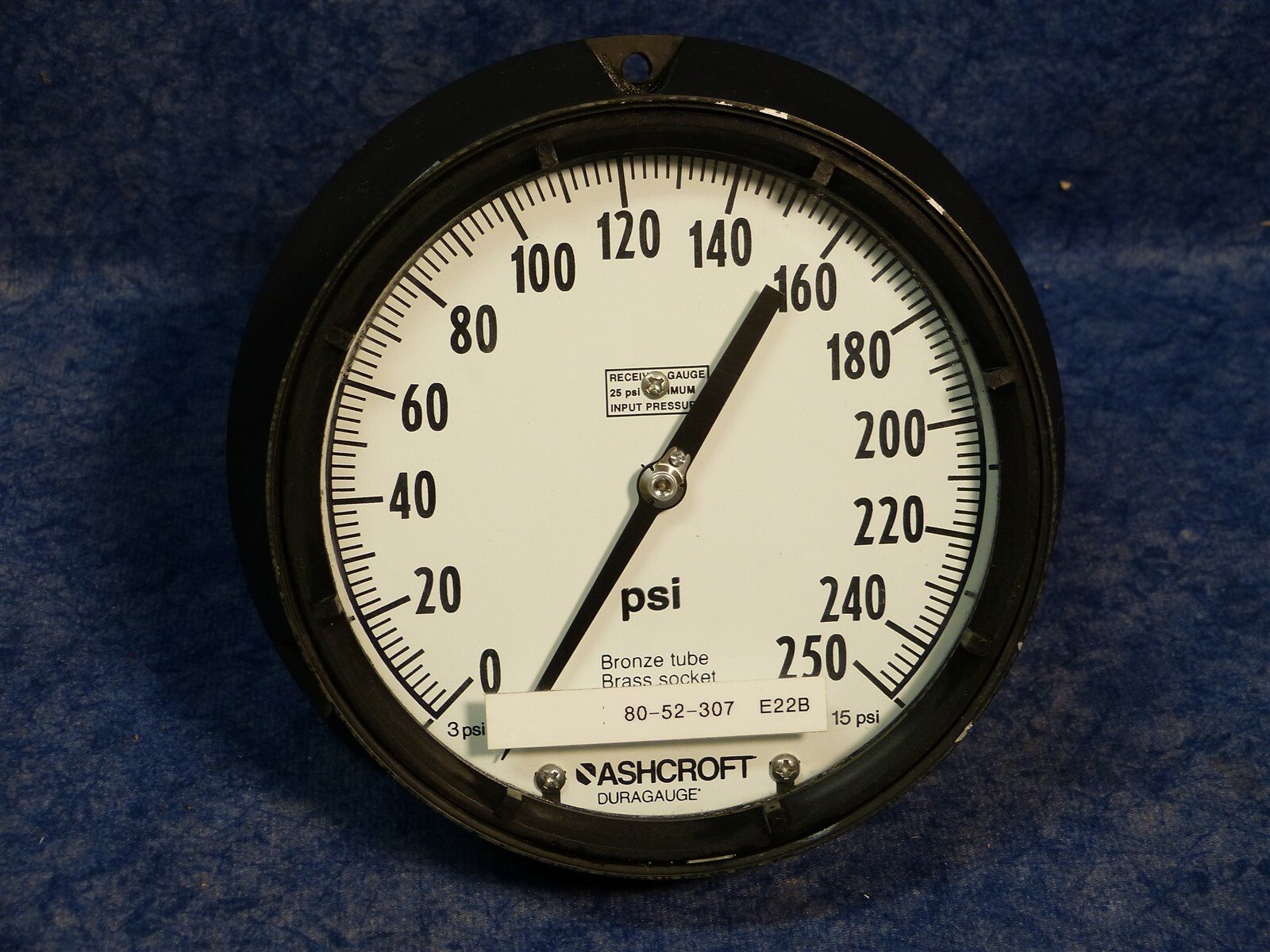 Ashcroft Duragauge 6" Pressure Gauge 0-250psi, Back Connect with safety back