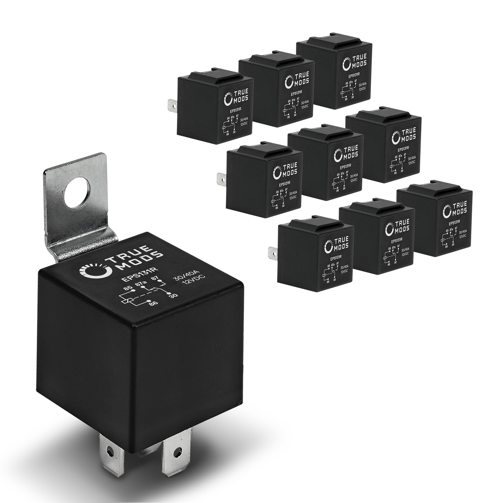10 Pack SPDT 5-Pin 12V 30/40A Automotive Bosch Style Relays for Auto Cars