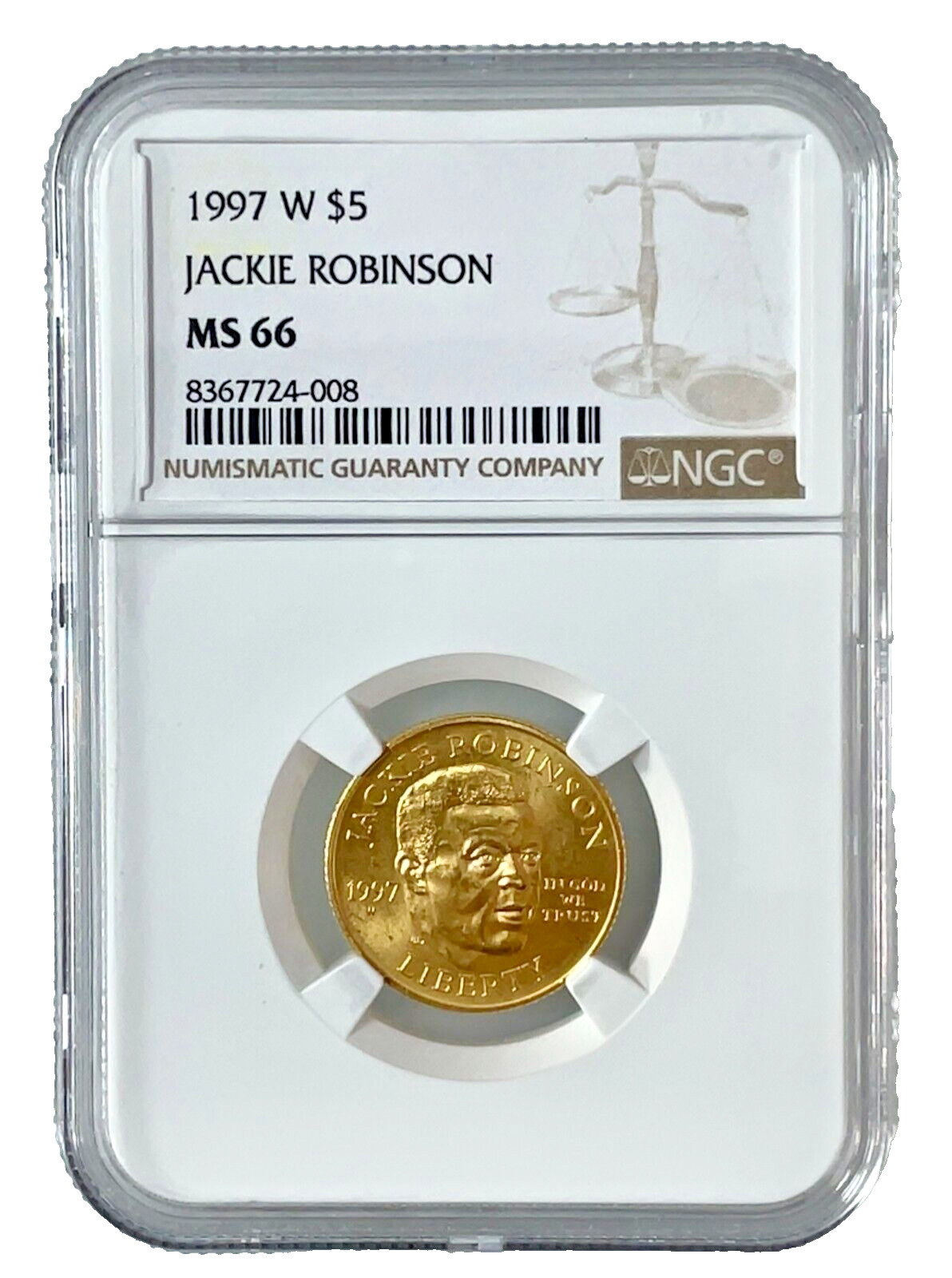 1997-W $5 Jackie Robinson NGC MS66 - $5 Modern Gold Commemoratives