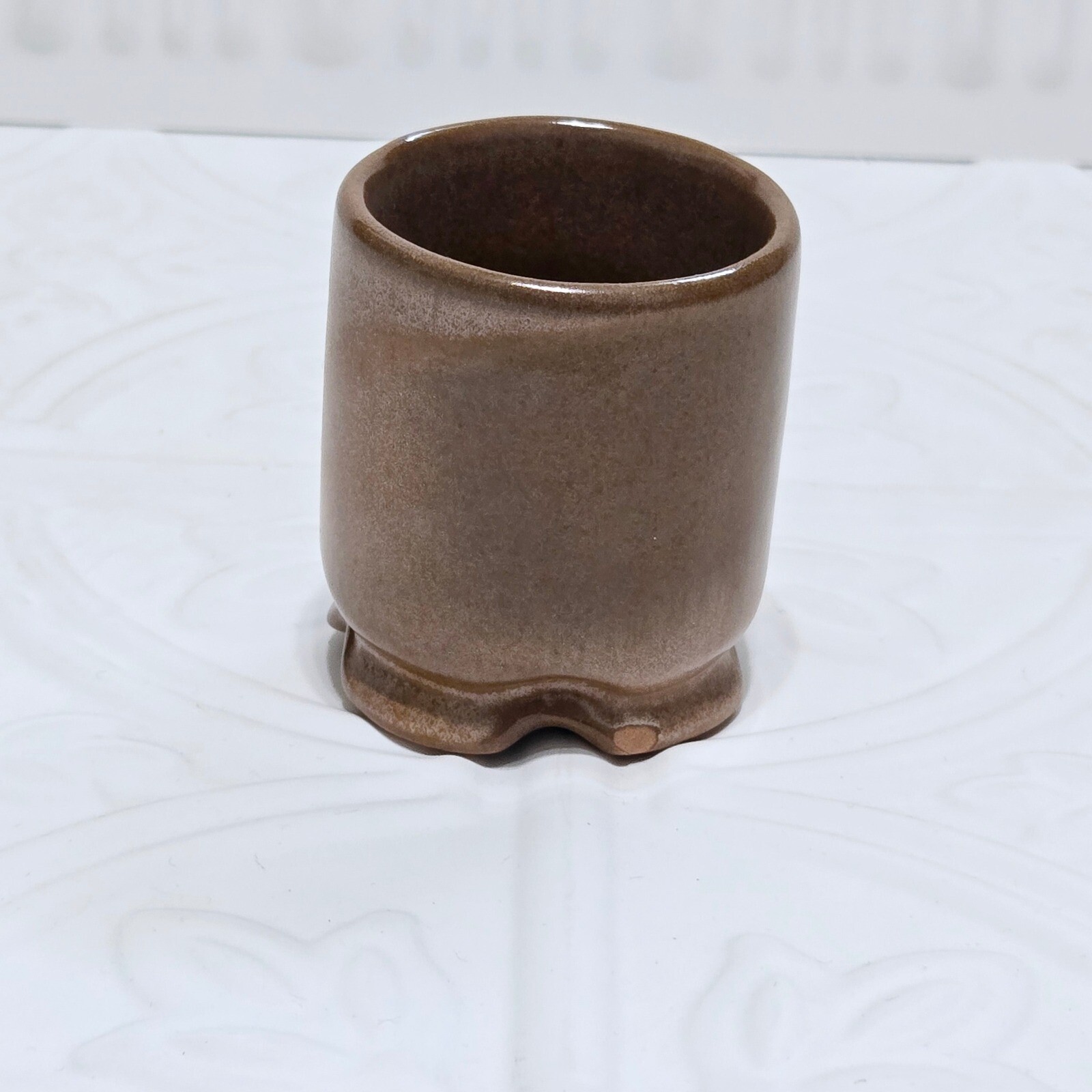 Frankoma Pottery Open Sugar Bowl Tan Brown 1T