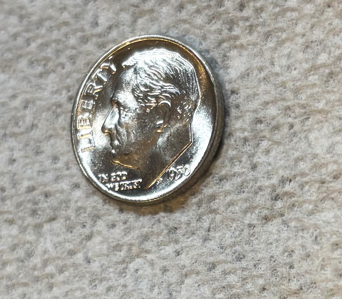 1950 P UNCIRCULATED ROOSEVELT DIME GEM  Roll Break   WHITE BLAZER  HIGH GRADE