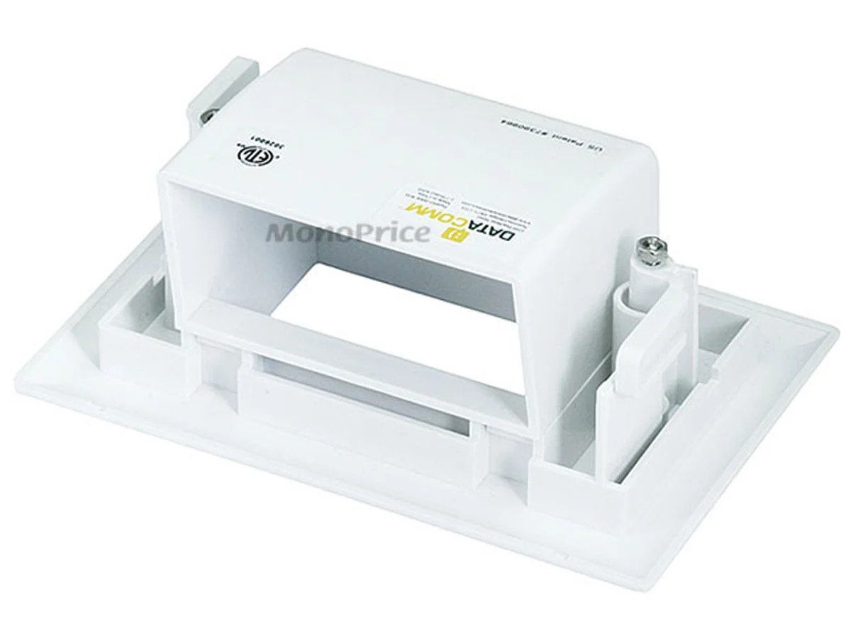 Monoprice Easy Mount Low Voltage Cable Recessed Wall Plate - White