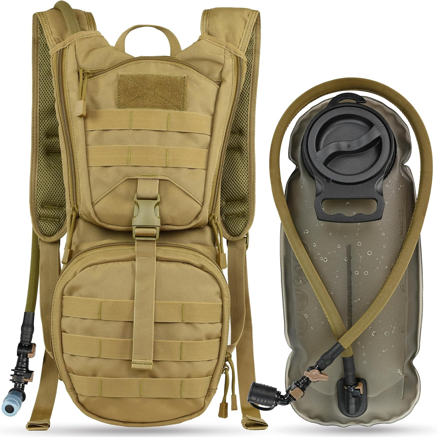 Tactical Molle Hydration Pack Backpack with 3L TPU Water Bladder,Soldier Daypack