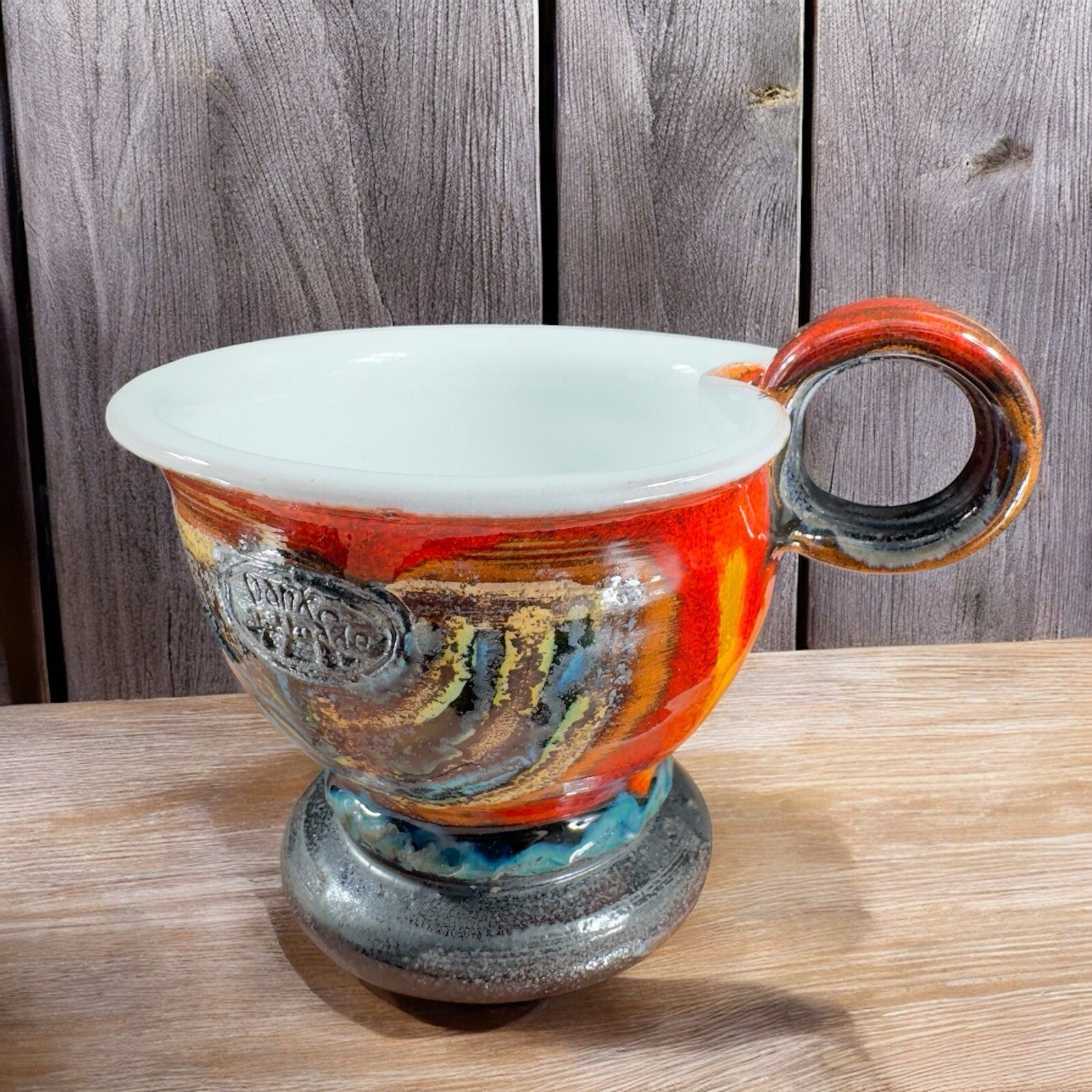 Danko Pottery Lava Glaze Textured Hand Made Small Pitcher Creamer Vintage