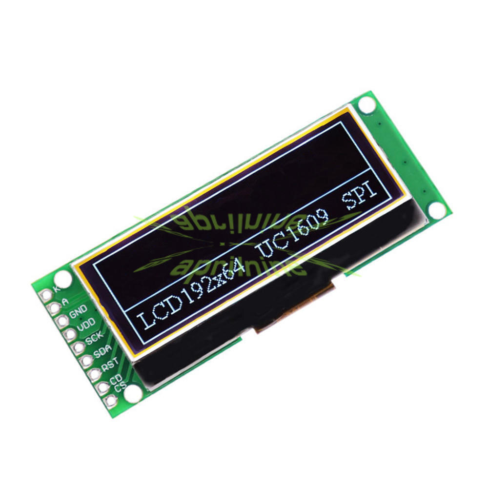2" 192x64 Graphic LCD Display Module UC1609 SPI 5V Black