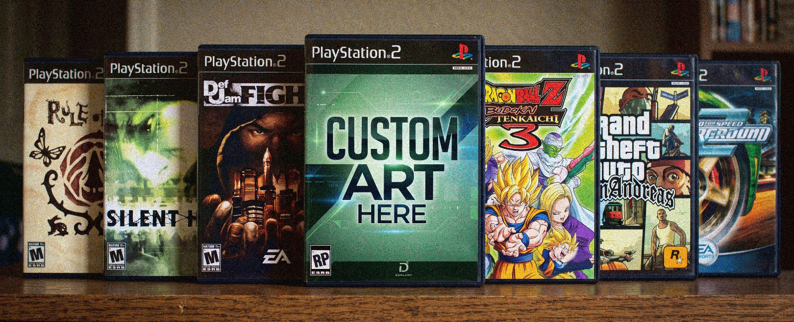 Custom Replacement Case & Cover Art FOR PS2 (PlayStation 2) - NO GAME