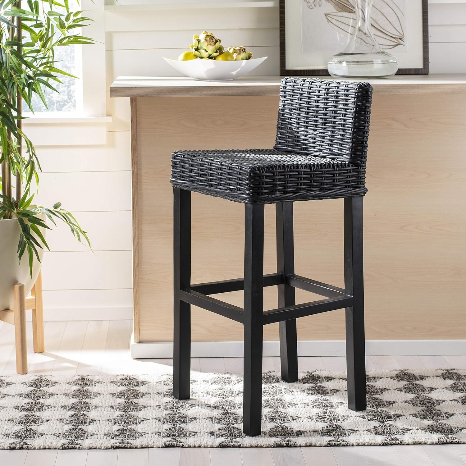 Home Collection Cypress Cappuccino Wicker 30-inch Bar Stool
