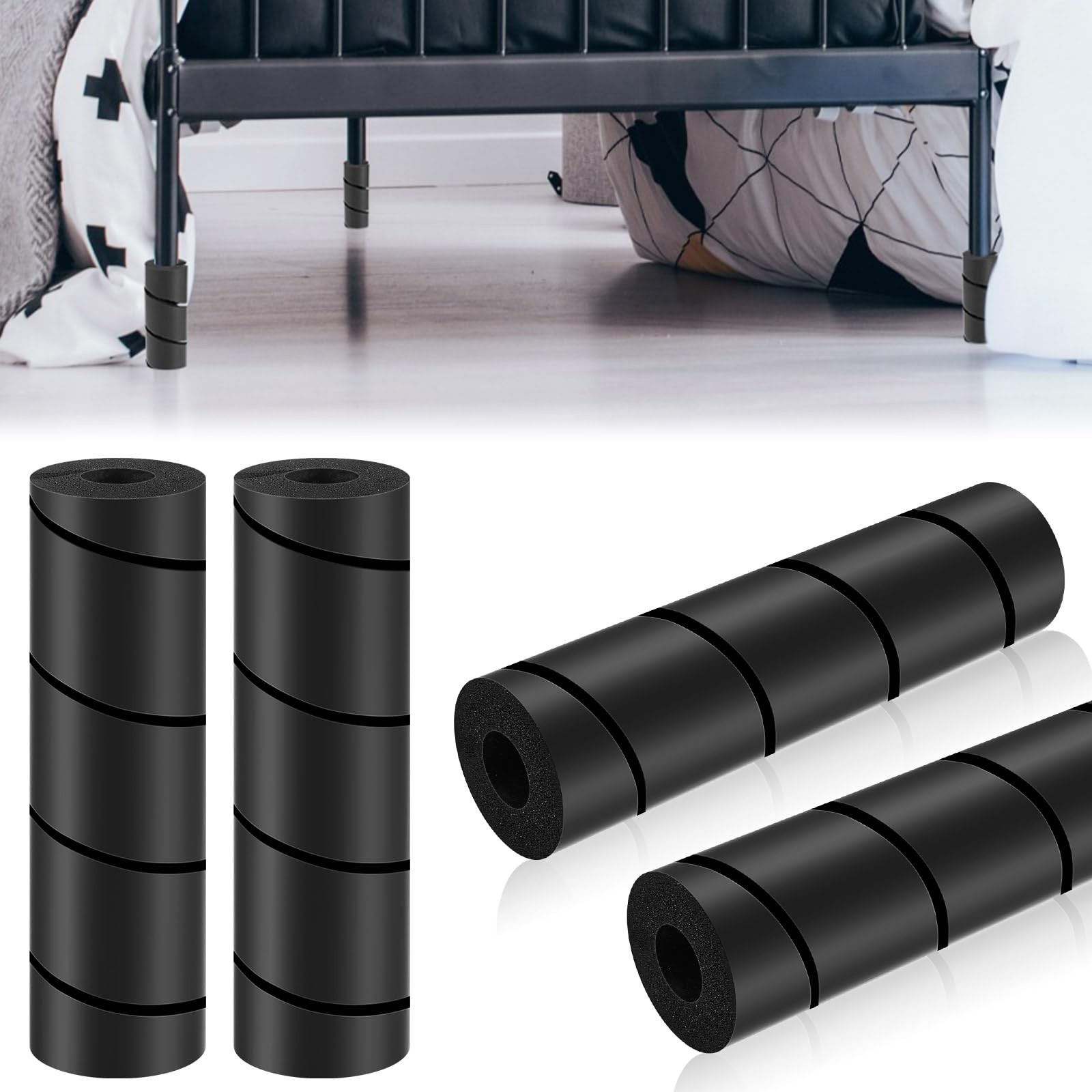 4 Pcs Bed Frame Toe Protectors 6" Bed Frame Leg Covers Feet Protectors to Kee...