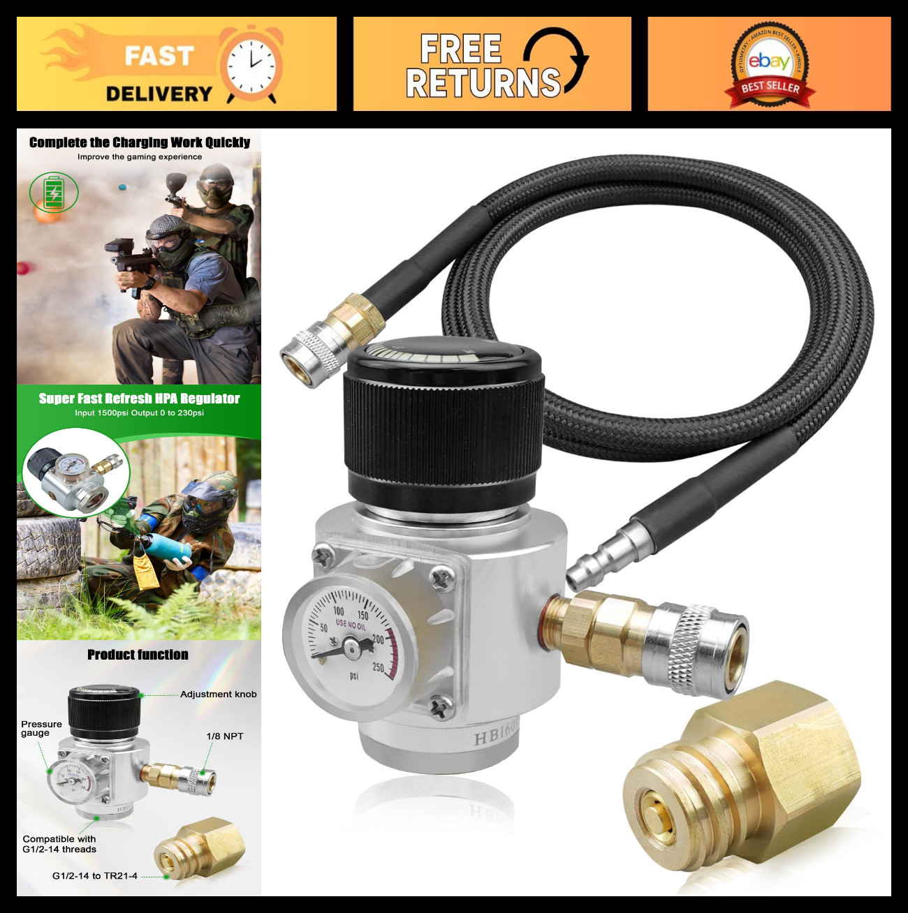 Paintball CO2 Pressure Regulator for TR21-4, High-Performance Air System Upgrade
