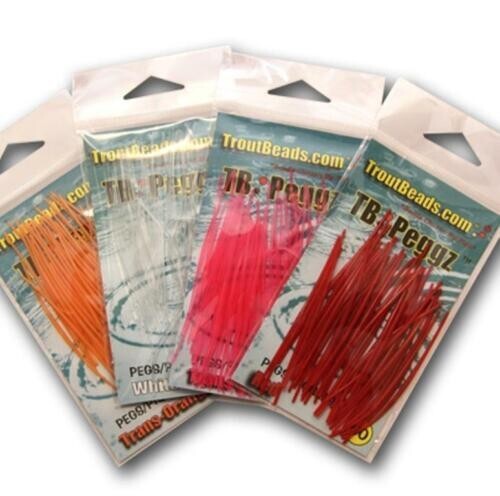 TroutBeads TB Peggz Pack of 50 Peggs Trout Bass Steelhead Beads Choice of Colors