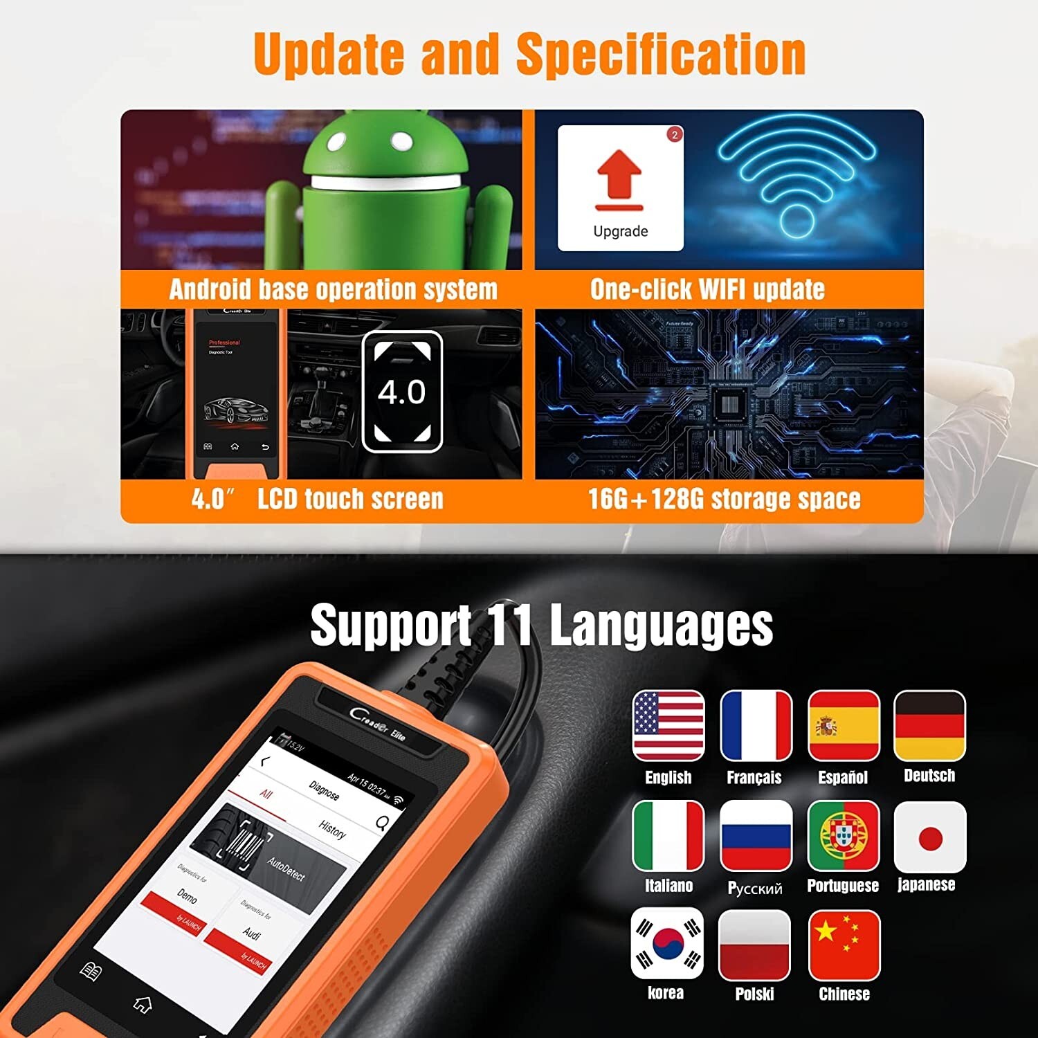 LAUNCH Creader Elite for Nissan OBD2 Car Diagnostic Scanner ECU Key Coding IMMO