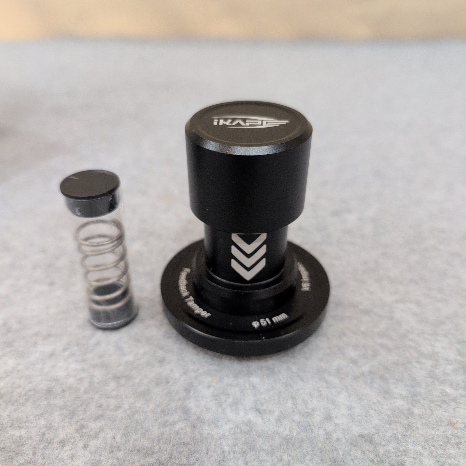 IKAPE V6 Impact Feedback Tamper 51mm Espresso Calibrated Spring Loaded Black