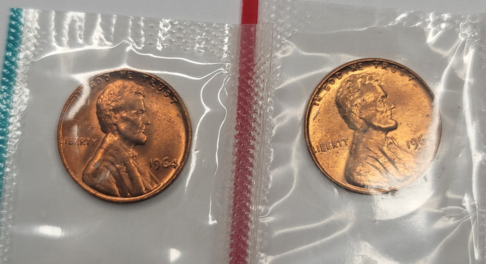 1964 P&D Lincoln Memorial Cents Unc Mint Cello - FREE SHIP
