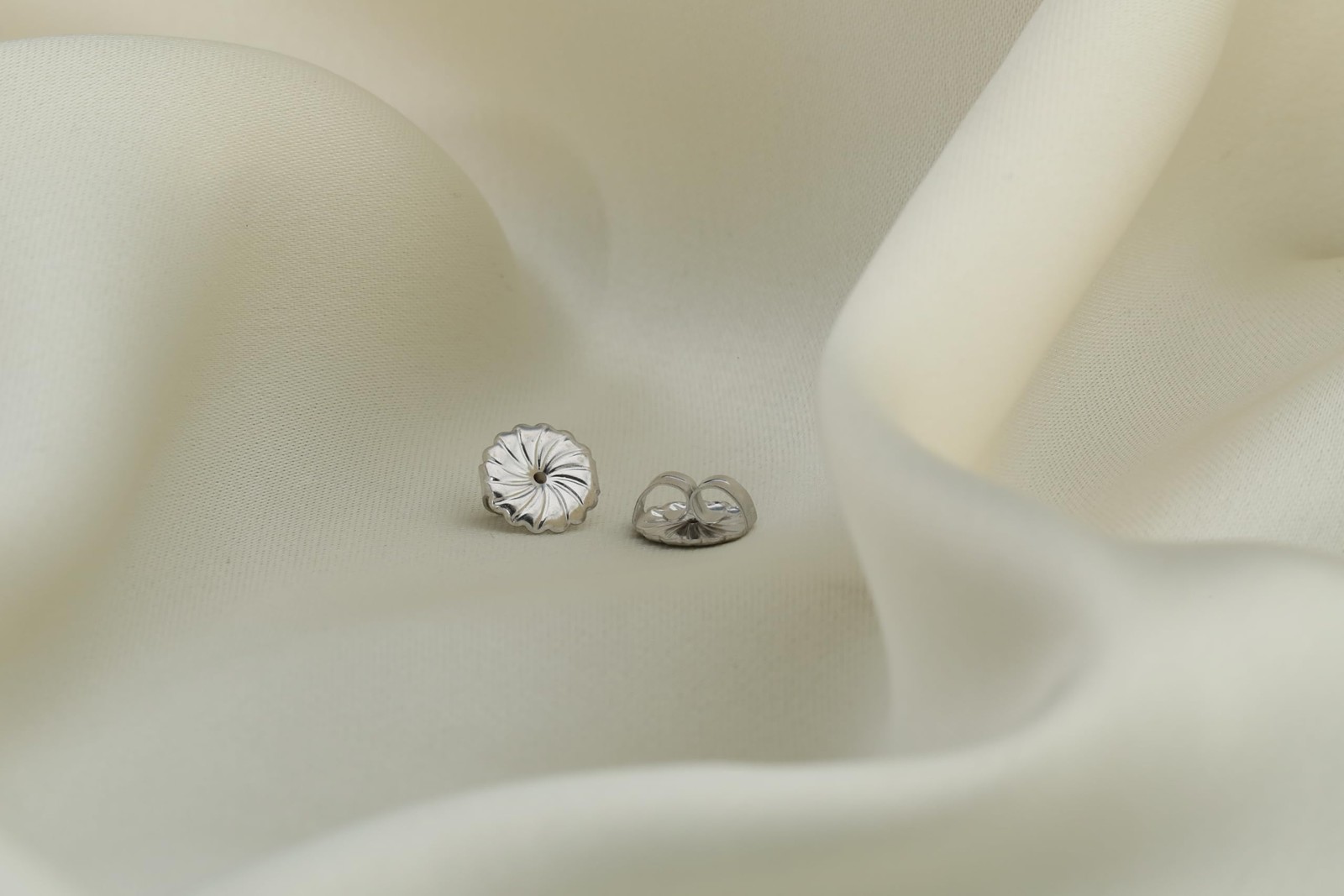 14k White Gold Earring Back Replacement Secure and Comfortable with Ear Locki...