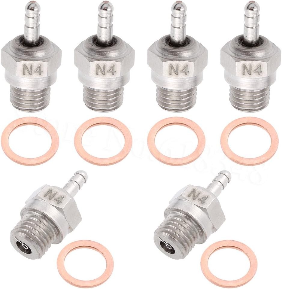 6PCS Hobbypark 70117 Glow Plug #4 N4 Spark Medium Hot Nitro Engine Parts for...