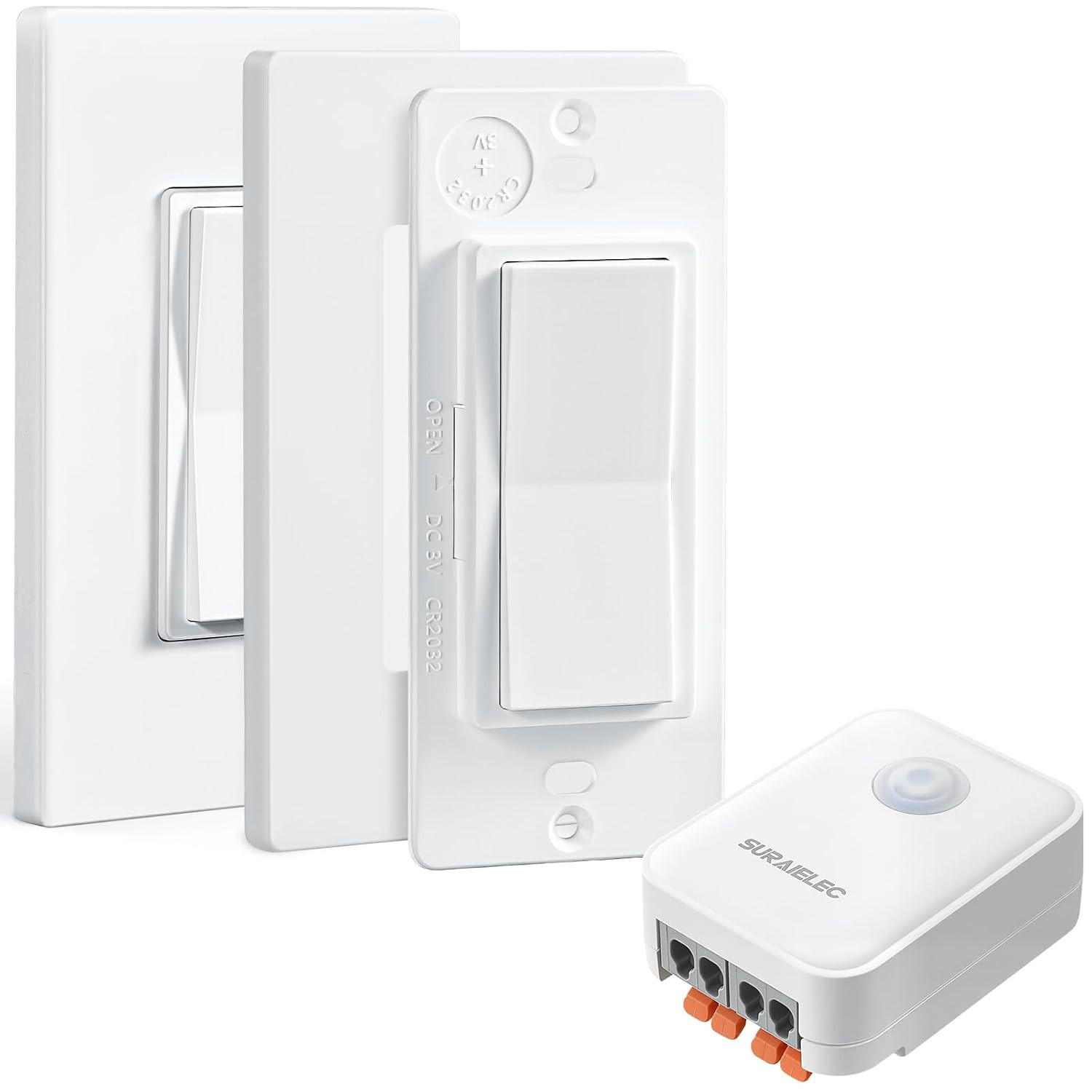 3 Way Wireless Light Switch and Receiver Kit, Push-In Terminal | Ultra-Thin Desi
