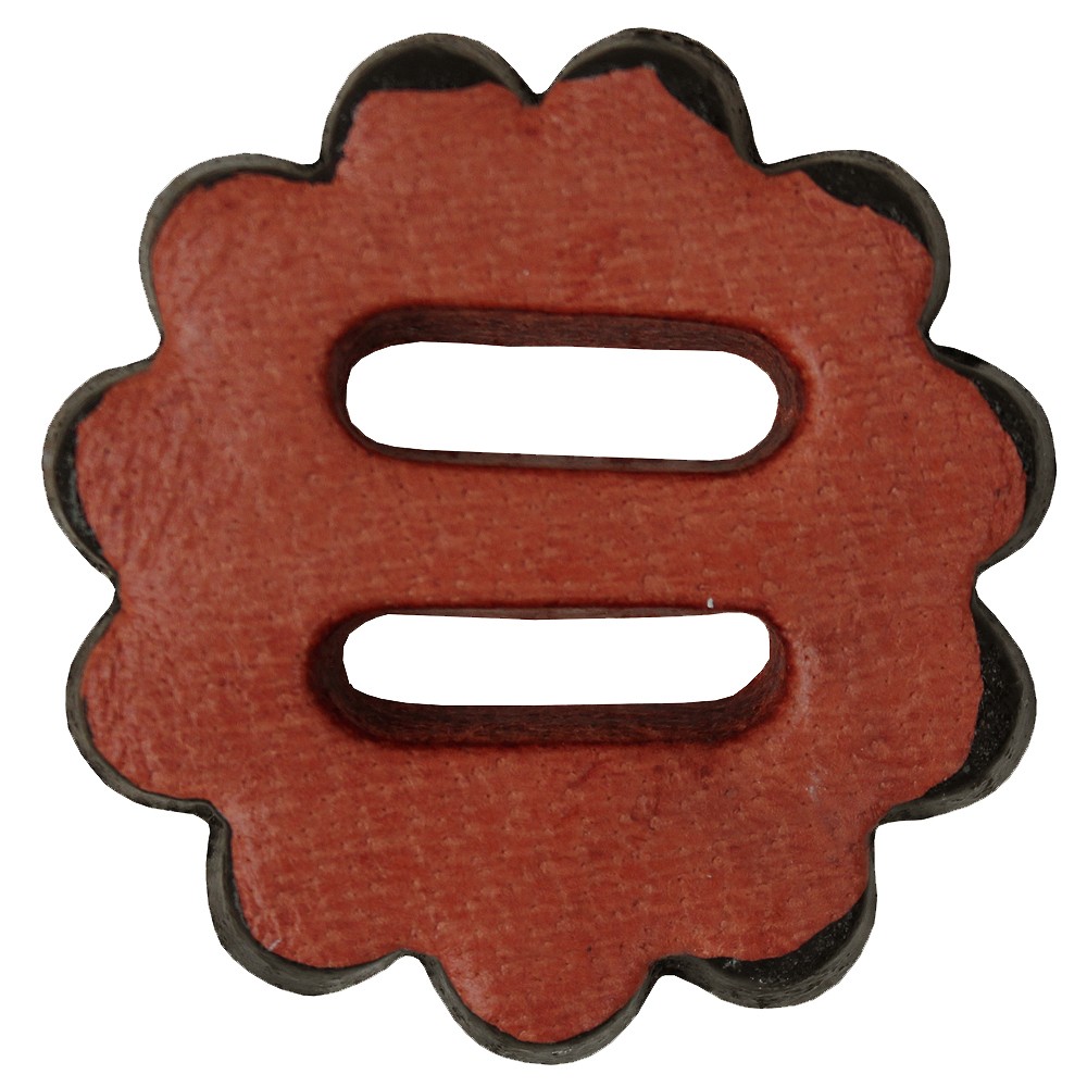 HILASON 18 Pc Slotted Scalloped Leather Rosette Concho Saddle Mahogany 1-1/2"