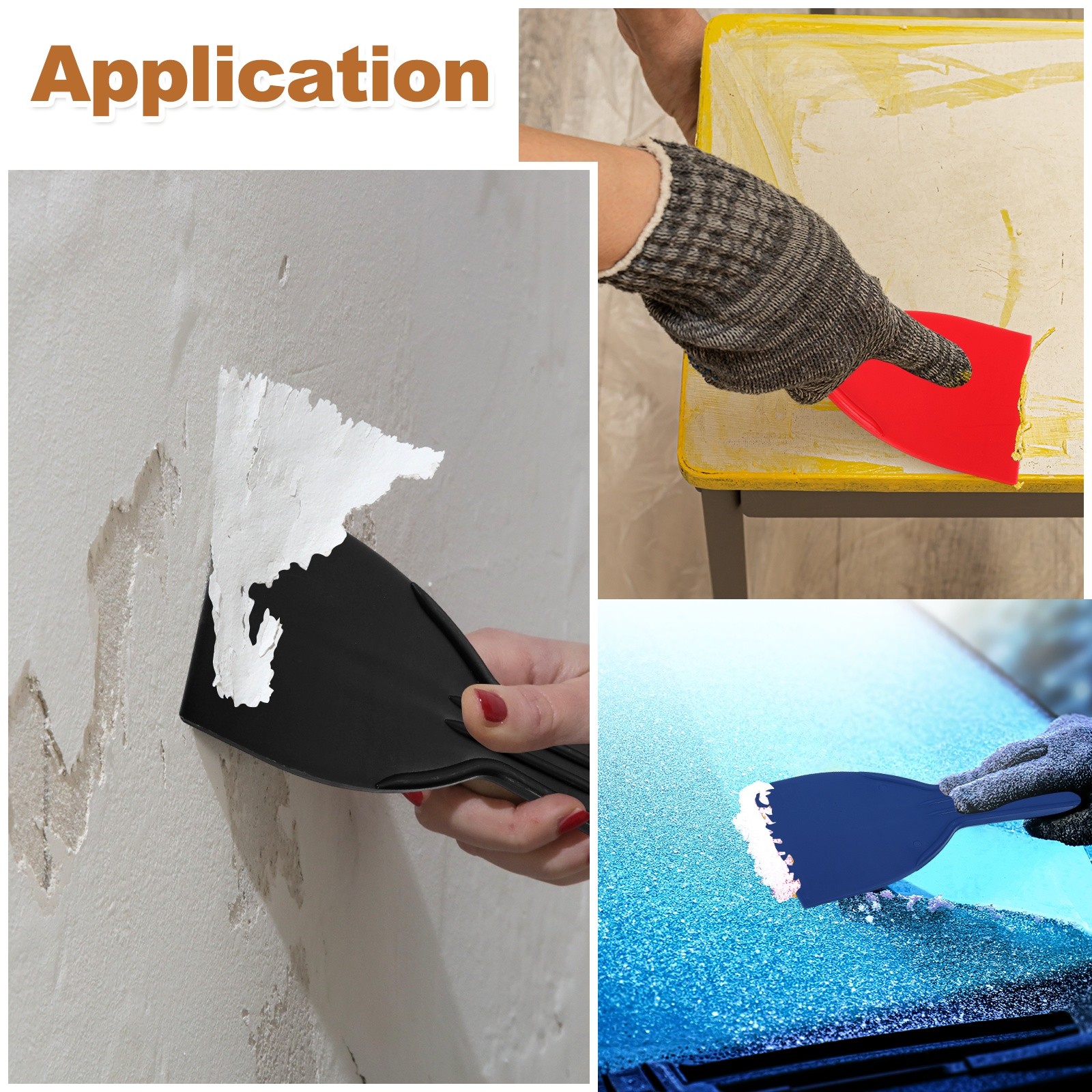5pcs Putty Knife 2" Width Flexible Plastic Putty Knife Paint Scraper Blue