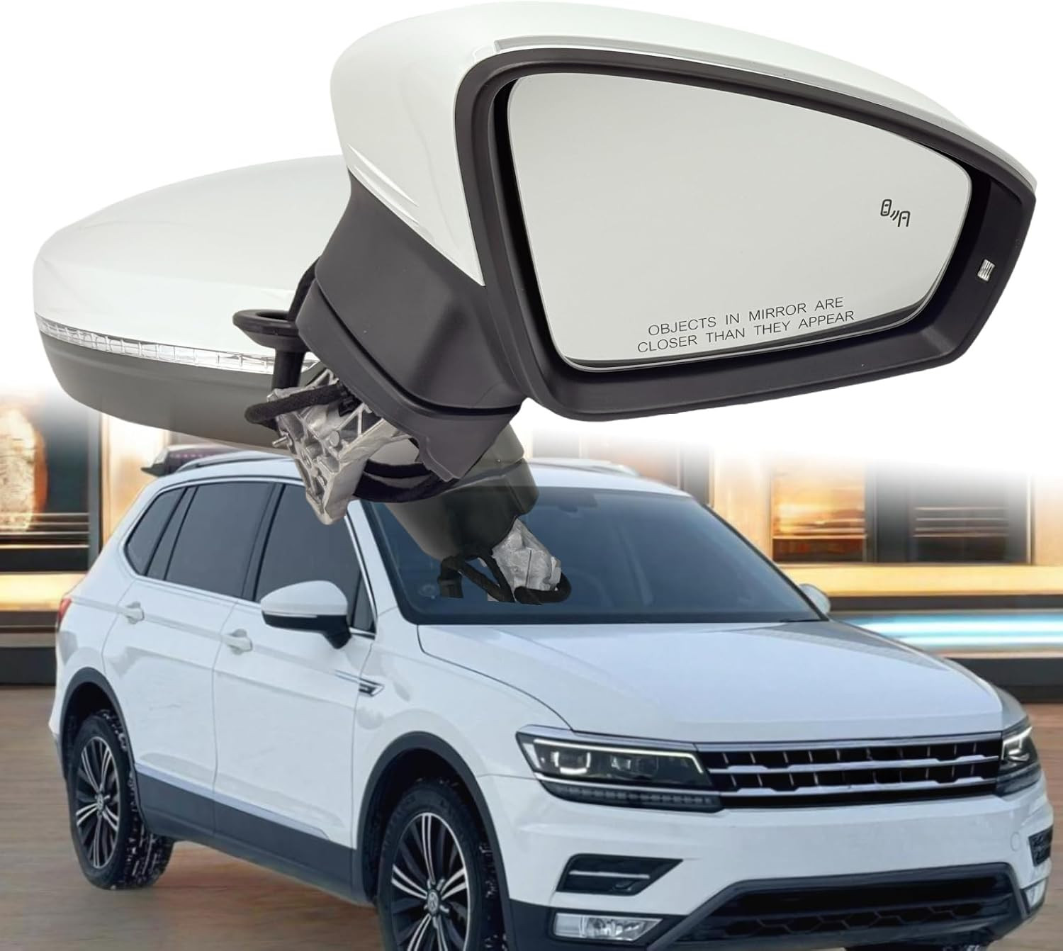 Right Passenger Side Mirror Compatible with Volkswagen Tiguan 2018-2023 with Hea
