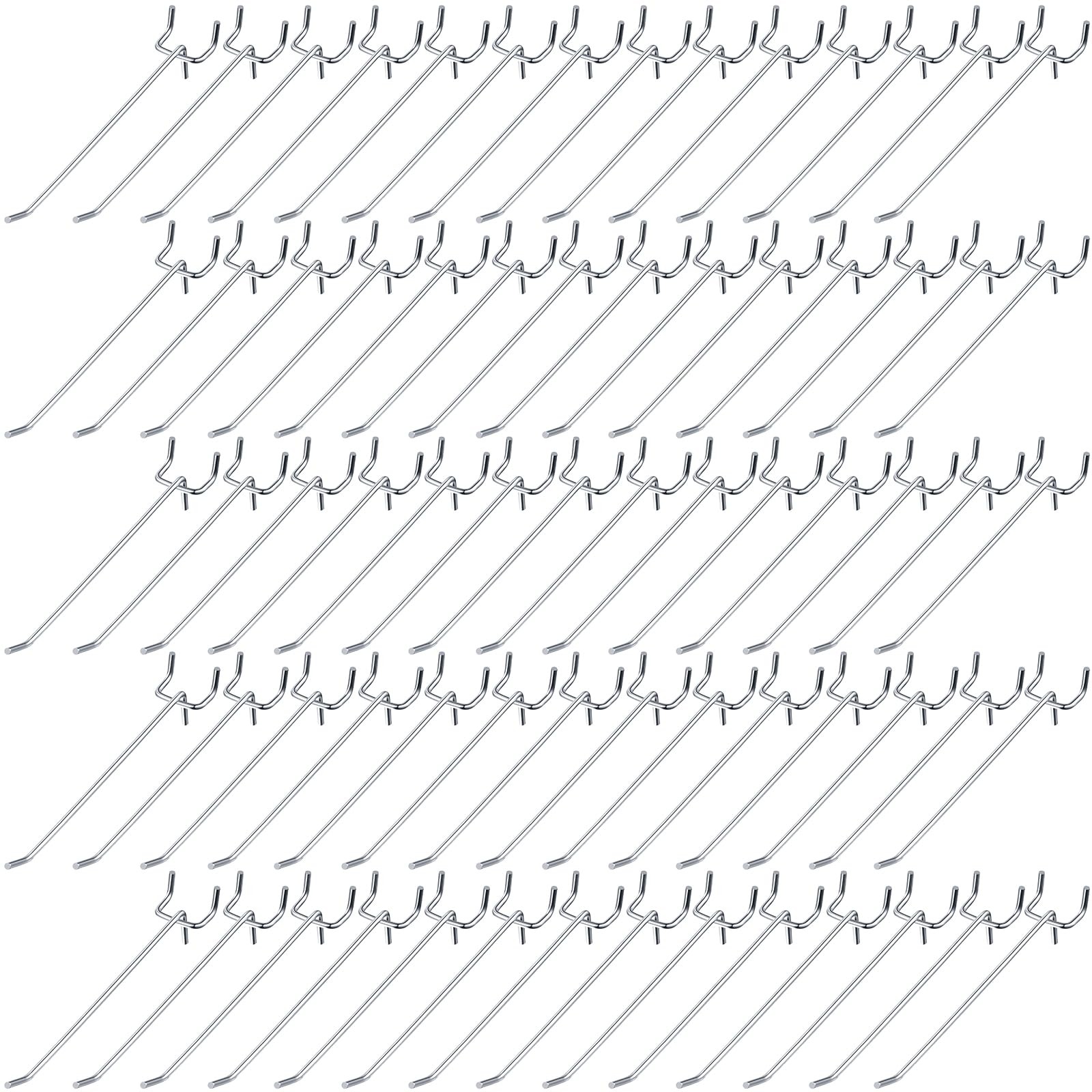 100 Pcs Peg Board Shelving Hooks Stainless Steel Hanging Board Pegs Wall Disp...