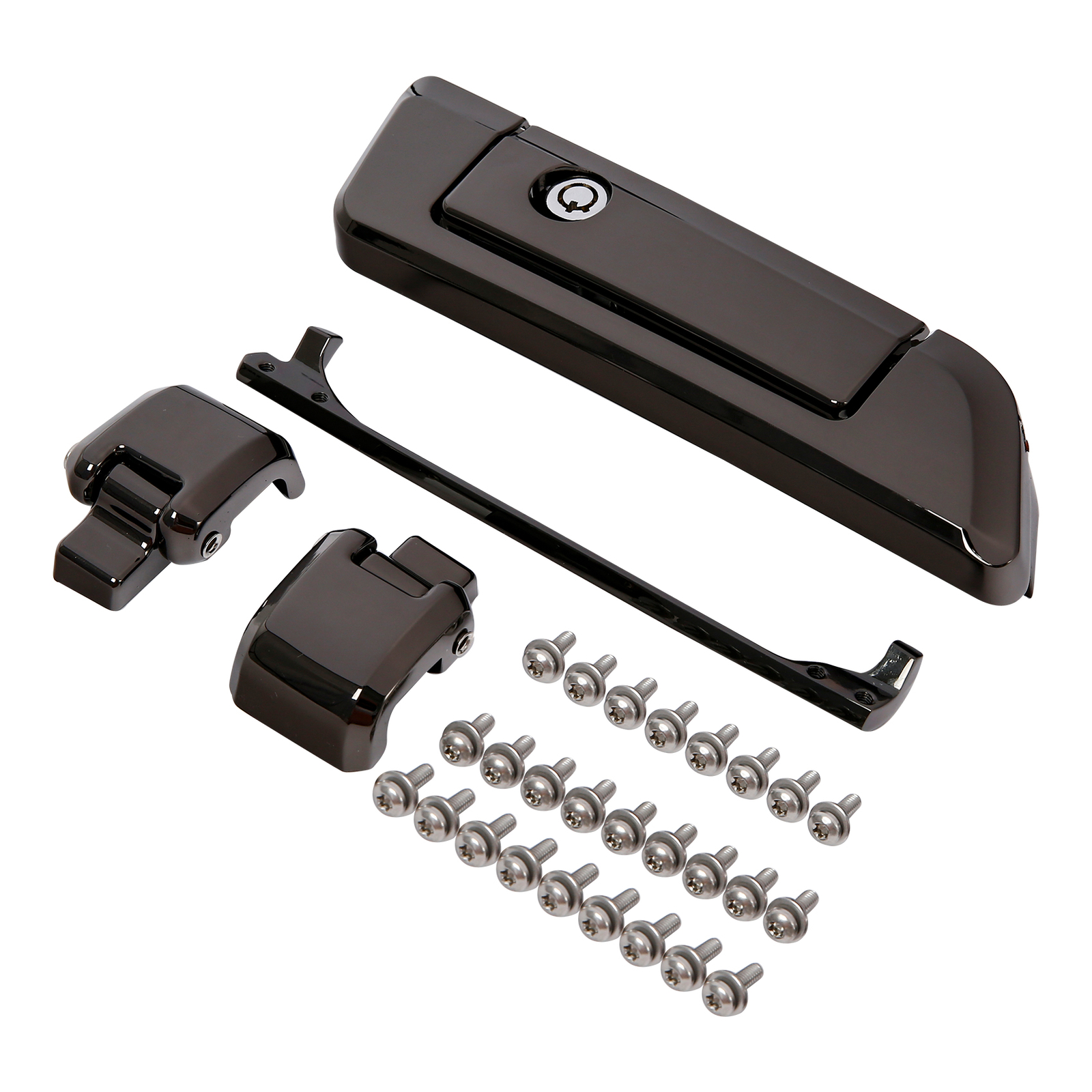 Trunk Latches Key Hinges Fit For Harley Touring Street Road Glide 14-Up Gunmetal